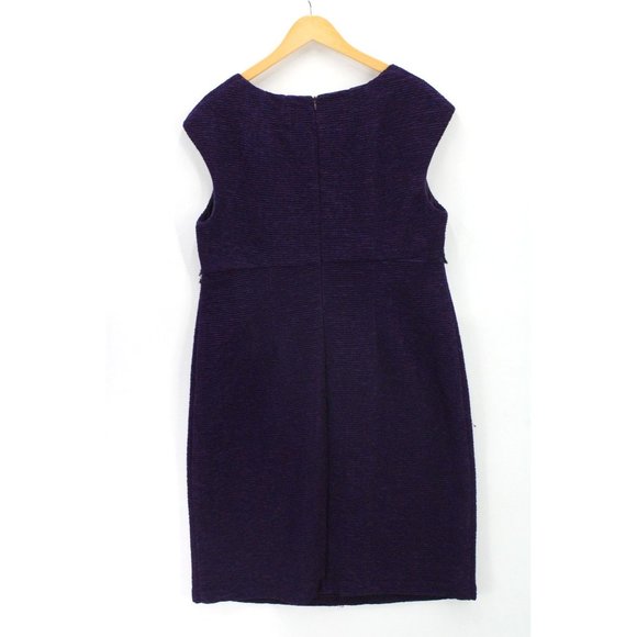 Midnight Velvet Shift Dress Womens Plus Purple Sleeveless Scoop Neck Size 16W - Picture 5 of 7